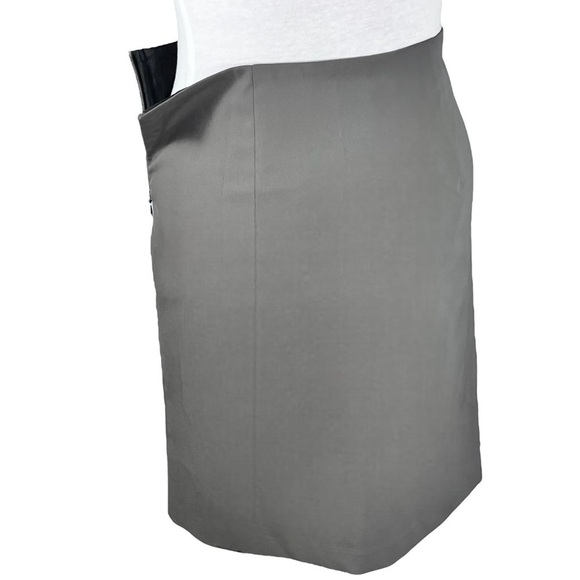 Tristan skirt midi a-line lined invisible side zipper grey size 6 - Picture 5 of 11